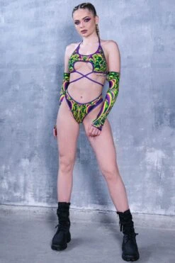 Insectia Wrap Around Crop Top -Unique Clothing Insectia wrap around top full view