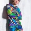 Abstract Geometry Hoodie Dress