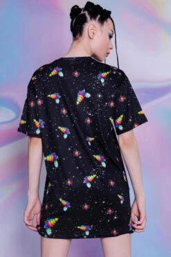 Alien 420 Oversized Tee Dress 8 Alien 420 Oversized Tee Dress -Unique Clothing alien 420 tee back view