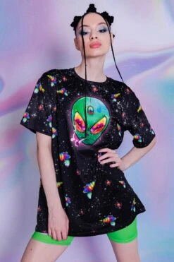 Alien 420 Oversized Tee Dress