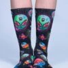 Alien Weed Buddy Crew Socks 1 Alien Weed Buddy Crew Socks -Unique Clothing alien weed buddy crew socks front view