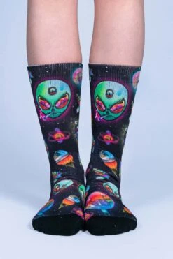 Alien Weed Buddy Crew Socks