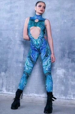 Astral Projection Cut Out Catsuit -Unique Clothing astral projection cut out catsuit full view
