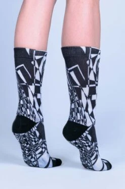 Black Alien Novelty Crew Socks -Unique Clothing black alien novelty crew socks back view