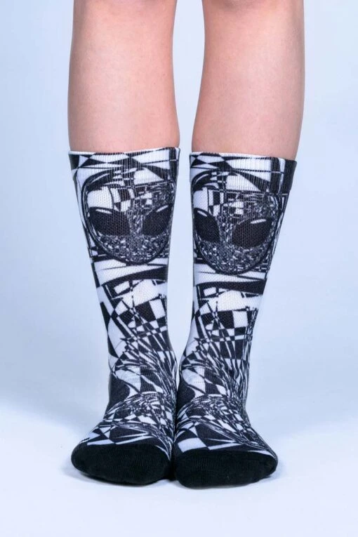 Black Alien Novelty Crew Socks