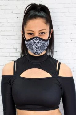 Black Mandala Reusable Face Mask -Unique Clothing black mandala reusable face mask