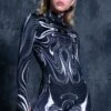 Black Marble Rave Costume 1 Black Marble Rave Costume -Unique Clothing black marble rave costume side view