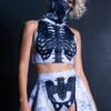 Black Skeleton Backside Shorts Skirt 1 Black Skeleton Backside Shorts Skirt -Unique Clothing black skeleton backside shorts skirt