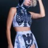 Black Skeleton 2 Piece Costume -Unique Clothing black skeleton matching set