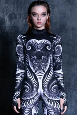 Black Trip Rave Costume -Unique Clothing black trip rave costume front view