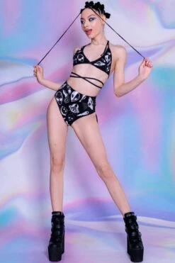 Black UFO Triangle Top -Unique Clothing black ufo triangle top full view