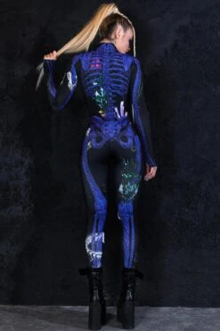 Blue Coral Skeleton Costume 8 Blue Coral Skeleton Costume -Unique Clothing blue coral skeleton costume back view
