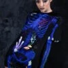 Blue Coral Skeleton Oversized Tee Dress