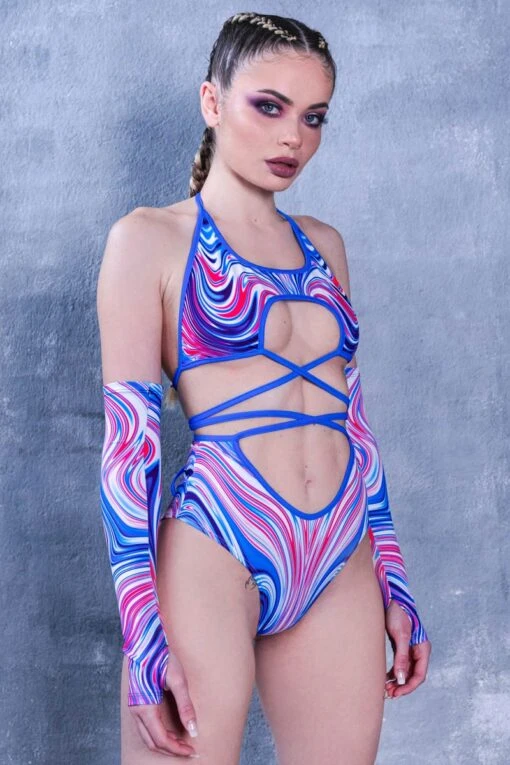 Blue Dream Strappy Booty Shorts Set