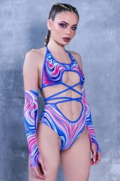 Blue Dream Wrap Around Crop Top -Unique Clothing blue dream wrap around crop top side view