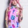 Horror Ice Cream Halter Neck Bodysuit 1 Horror Ice Cream Halter Neck Bodysuit -Unique Clothing bodysuit horror ice cream