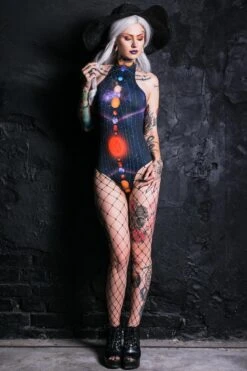 Solar System Halter Neck Bodysuit -Unique Clothing bodysuit solar system
