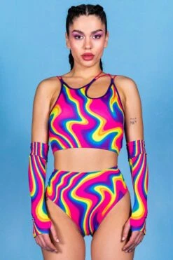 Bubblegum Scrunch Bikini Set -Unique Clothing bubblegum bikini set close view