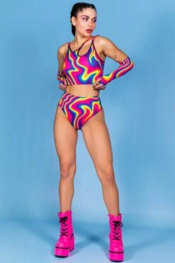 Bubblegum Scrunch Bikini Set -Unique Clothing bubblegum bikini set front view