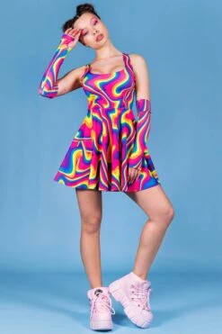 Bubblegum Skater Dress 9 Bubblegum Skater Dress -Unique Clothing bubblegum skater dress front view