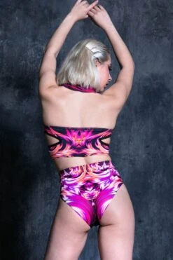 Burning Flower Rave 2 Piece Set 9 Burning Flower Rave 2 Piece Set -Unique Clothing burning flower rave 2 piece set back view