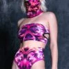 Burning Flower Rave 2 Piece Set -Unique Clothing burning flower rave 2 piece set front view