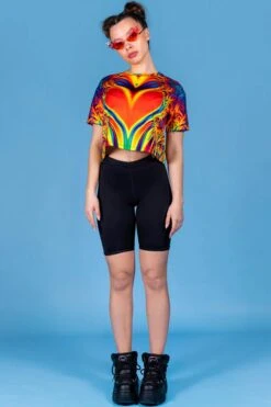 Burning Love Cropped Tee -Unique Clothing burning love cropped tee full view