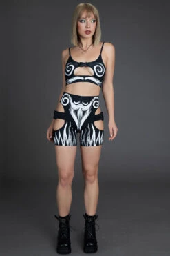 Call Of The Tribe Buckle Biker Shorts -Unique Clothing call of the tribe buckle biker shorts full view