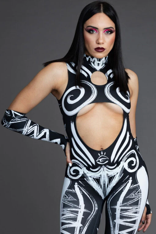 Call Of The Tribe Cut Out Catsuit