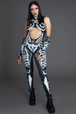 Call Of The Tribe Cut Out Catsuit -Unique Clothing call of the tribe cut out catsuit side view