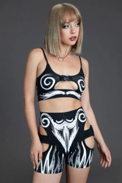 Call Of The Tribe Buckle Underboob Crop Top -Unique Clothing call of the tribe underboob crop top full view