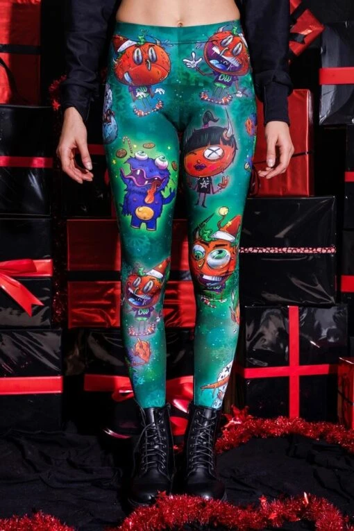 X-Mas Devil Green Leggings