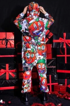 Christmas Madness Hood Onesie -Unique Clothing christmas onesie