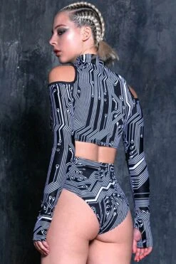 Circuit Board Booty Shorts 8 Circuit Board Booty Shorts -Unique Clothing circuit board booty shorts back view