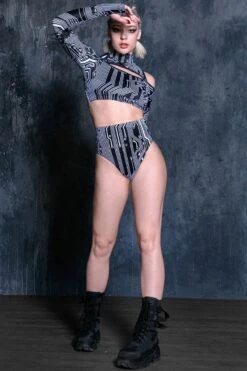 Circuit Board Rave Booty Shorts Set 9 Circuit Board Rave Booty Shorts Set -Unique Clothing circuit board rave booty shorts set full view