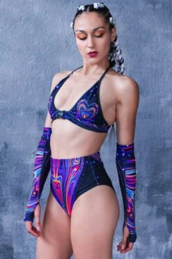 Cosmic Love Booty Shorts Set -Unique Clothing cosmic love booty shorts set side view