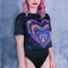 Cosmic Love Cropped Tee -Unique Clothing cosmic love cropped tee front view
