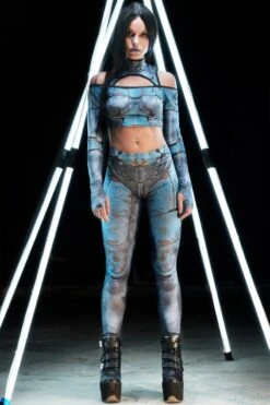 Rusty Women Cold Shoulder Crop Top -Unique Clothing cosplay crop top