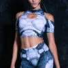 Cyber Soldier Cold Shoulder Crop Top