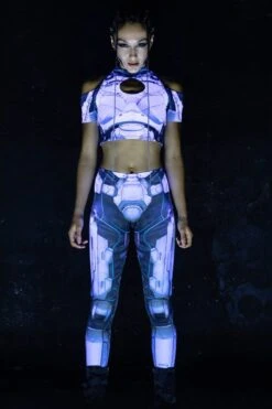 Cyber Soldier Leggings -Unique Clothing cyber soldier leggings front view