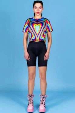 Dazzling Rainbow Cropped Tee -Unique Clothing dazzling rainbow cropped tee full view