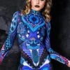 Blue Biomechanical Catsuit -Unique Clothing devil blue biomechanical catsuit