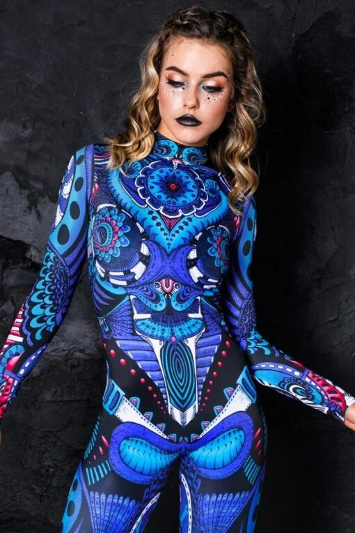 Blue Biomechanical Catsuit