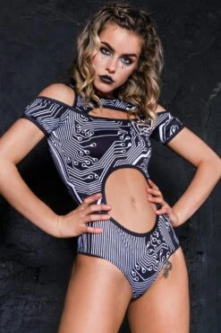 Circuit Board Cut Out Bodysuit