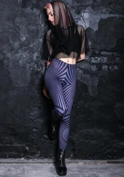 Grey Illusion Leggings -Unique Clothing devil grey illusion leggings