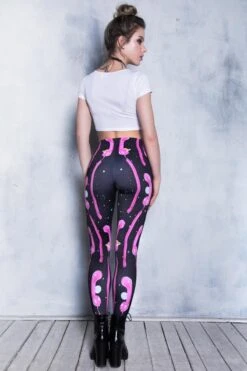 Pink Phone Leggings 9 Pink Phone Leggings -Unique Clothing devil leggings pink phone