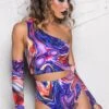 Liquid Trip One Shoulder Top -Unique Clothing devil liquid trip one shoulder top