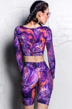 Magnetic Storm Biker Shorts -Unique Clothing devil magnetic storm biker shorts