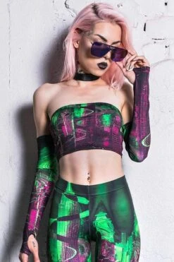 Matrix Choker Boob Tube Top -Unique Clothing devil matrix choker boob tube