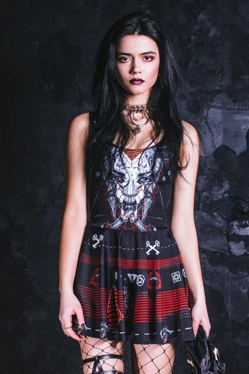 Punk Rock Skull Skater Dress